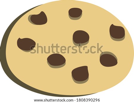 Vector illustration of a classic sweet cookie with chocolate chip