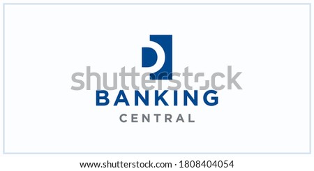 D negative squared space. banking center logo
