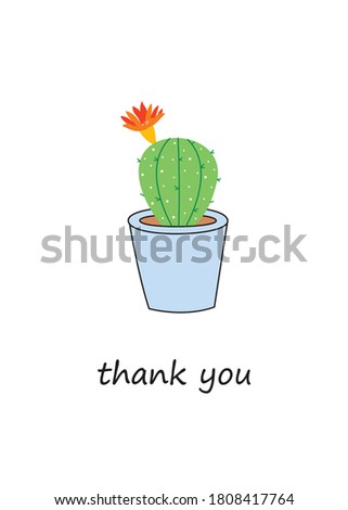 cute cactus thank you card