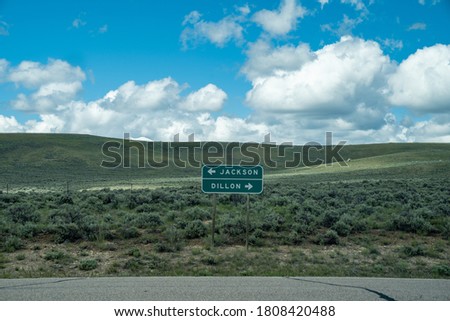 Directional sign on Montana State Highway 278, directions for Jackson and Dillon