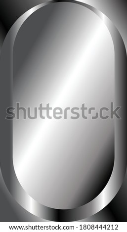 Silvery background. Gradient. Oval plate.