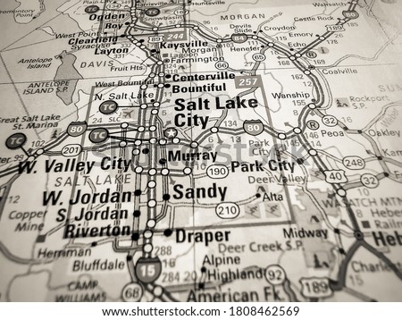 Salt Lake City USA map background