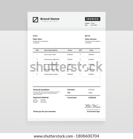 modern simple invoice design template