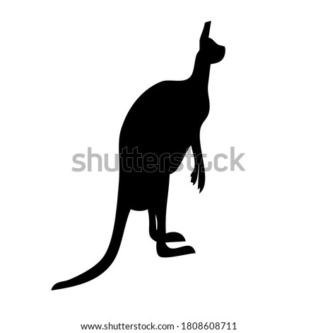 Kangaroo Illustration Silhouette on White Backgroung 