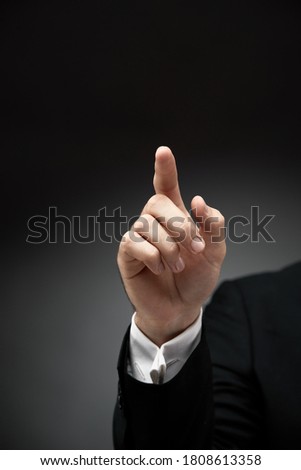 Hand gesture index finger up