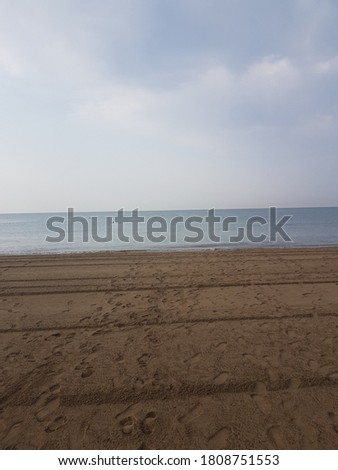 A picture of beach in Turkey belek the photo was taken one morning in September