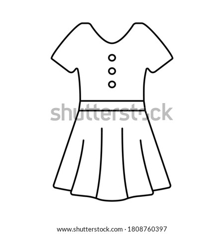 Woman dress line art vector, flat icon design