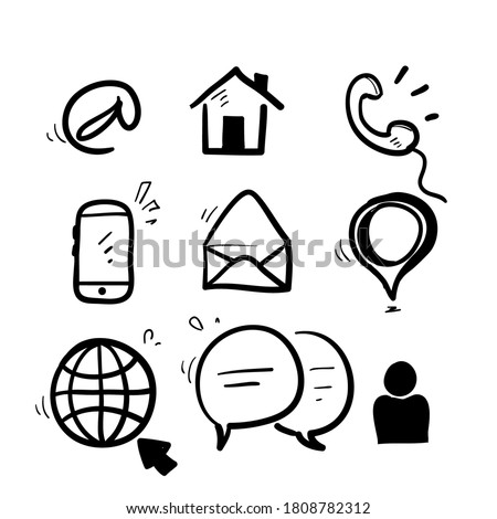 hand drawn doodle contact icon illustration vector isolated background Royalty-Free Stock Photo #1808782312