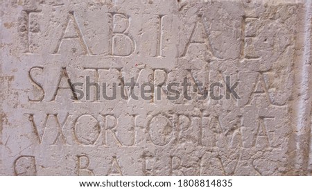 
ancient stone with inscription in Latin