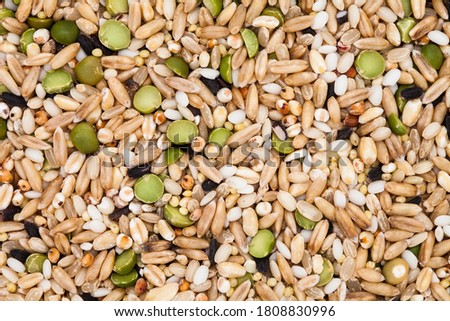 Top view of Miscellaneous grains background image Royalty-Free Stock Photo #1808830996