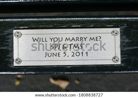 bench plate detail marry me