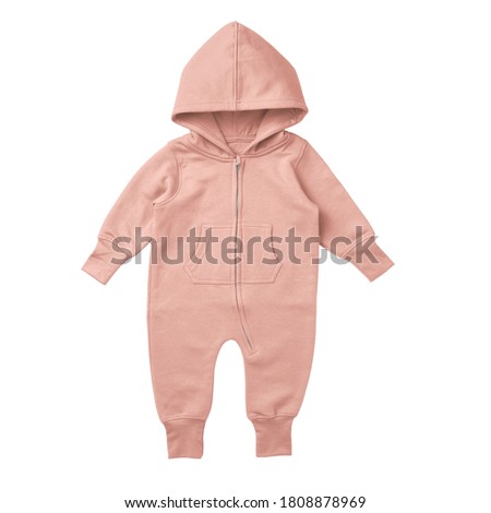 This Front View Premium Baby Fleece Mockup In Peach Melba Color, is printable and can easily be edited using any image editing software.