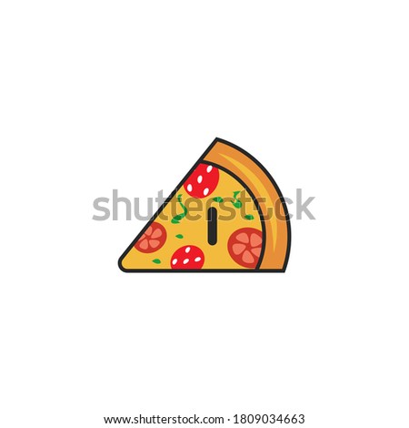 i letter pizza slice logo.Pizza cafe logo, pizza icon, emblem for fast food restaurant. Simple flat style i pizza logo on white background, white isolated background.