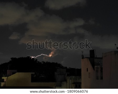 Lightning strike in Chennai city