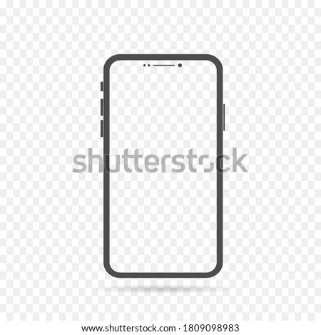Trendy smartphone isolated on blank background - Mobile Phone Mockup Template