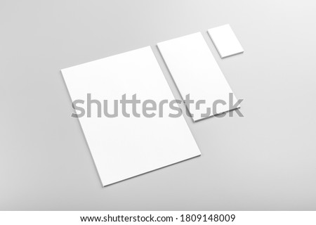 Photo. Template for branding identity. For graphic designers presentations and portfolios. Identity Mock-up isolated on gray and white background. Identity set mock-up. Photo mock up
