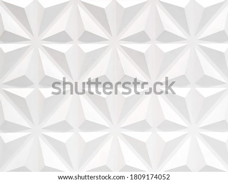 White 3D Wall Geometric Pattern Texture Background.