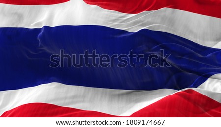 Large thailand flag waving in the wind