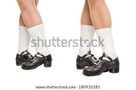 Legs in hard shoes for irish dancing