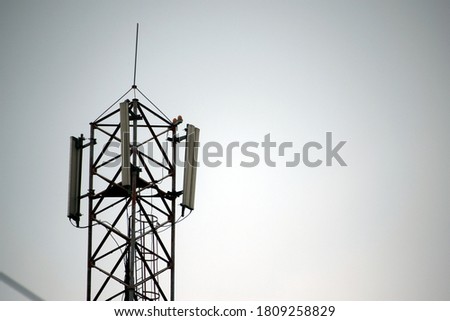 Picture of network tower isolated on white background