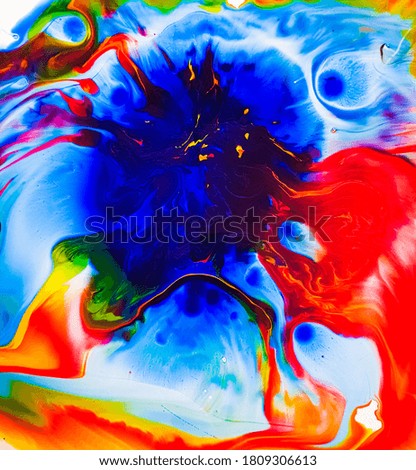 Abstract painting made of dissolving colors