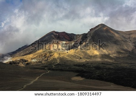 
Tongariro Alphine Cross is a walking path between the dreamlike and the majestic, 20km that will take the adventurer to the red crater at 1886mt Royalty-Free Stock Photo #1809314497