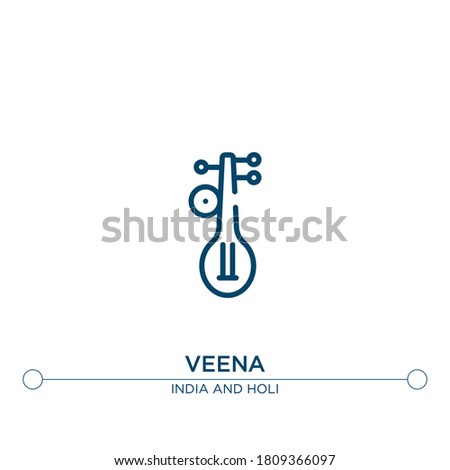 veena outline vector icon. simple element illustration. veena outline icon from editable india concept. can be used for web and mobile

