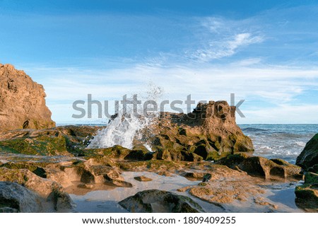Rocks on the beach in Porto Santo Island