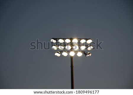 Stadium lights at a football field