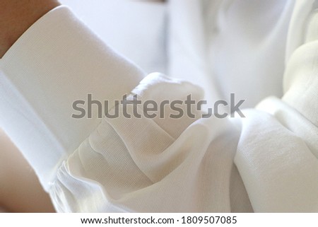 Close up white wedding dress 