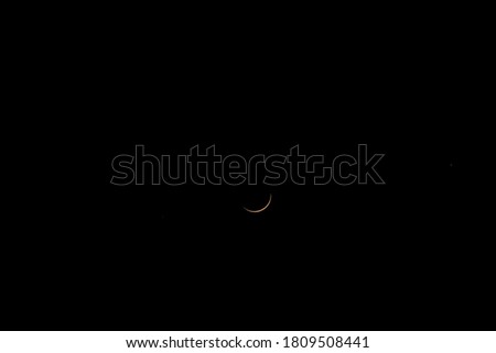 moon pictures crescent half moon of Eid  clear and sharp image of moon 
