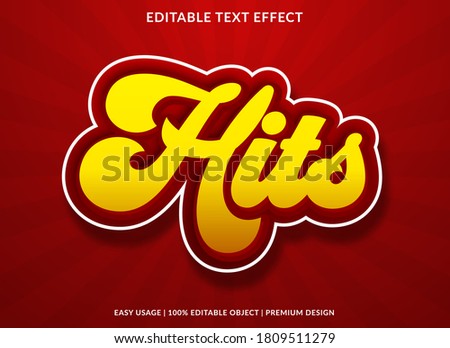 hits text effect template design with bold font style and retro concept use for brand and business logo Royalty-Free Stock Photo #1809511279