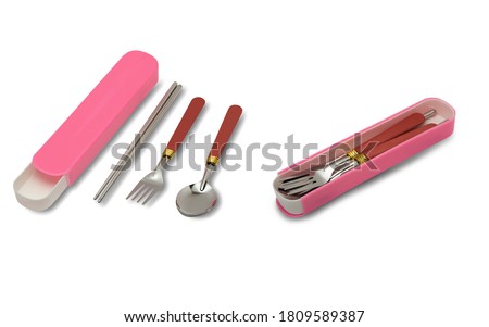 Cutlery set on a white background,with clipping path Royalty-Free Stock Photo #1809589387