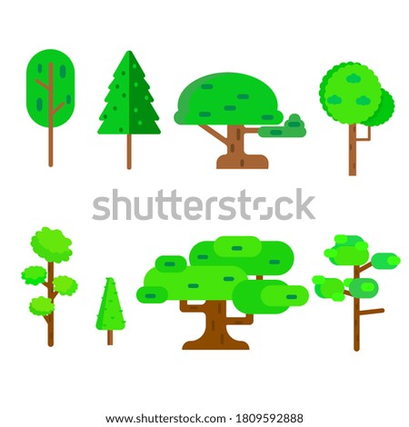 Collection of trees illustrations. Can be used to illustrate any nature 