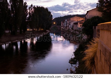 Sunset in the Matarranya river. Teruel province