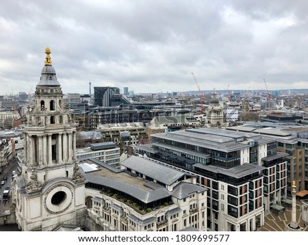 Cityscape from St Paul's Cathedral in London, UK