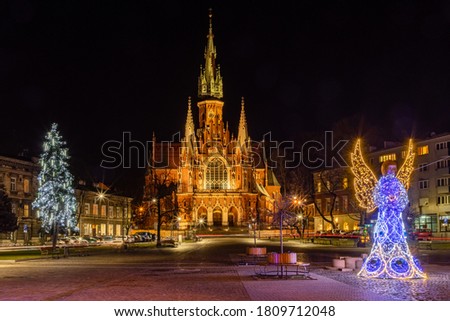 Christmas decorations on the Podgorski Square in Krakow Royalty-Free Stock Photo #1809712048