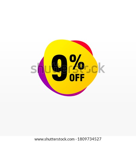 9 discount, Sales Vector badges for Labels, , Stickers, Banners, Tags, Web Stickers, New offer. Discount origami sign banner