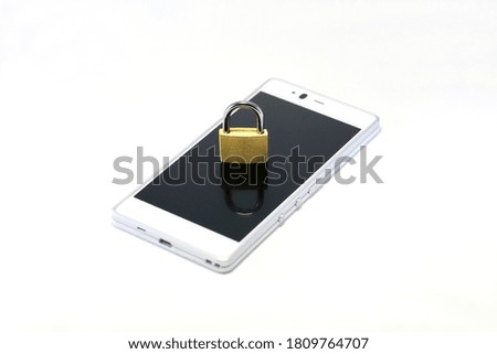 Padlock on top of mobile phone for safety