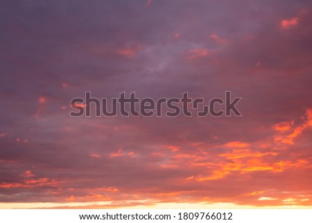 Sunset sky with purple and orange hues