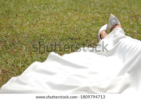 Beautiful in white - romantic picture in wedding day