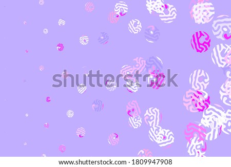 Light Purple, Pink vector layout with circle shapes. Glitter abstract illustration with blurred drops of rain. New template for your brand book.