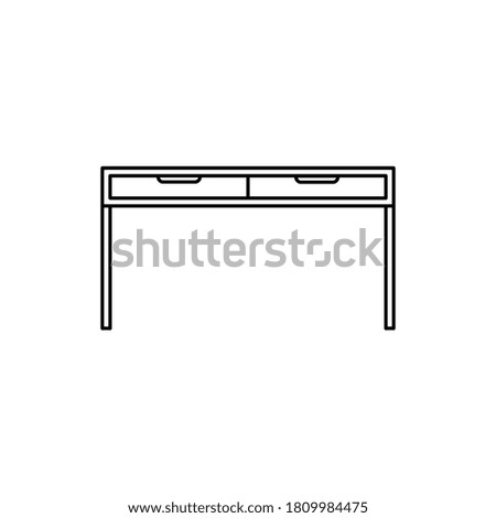 Simple table for home furniture symbol. Office desk vector icon illustration