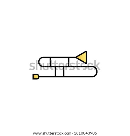Mardi gras, trombone color gradient vector icon