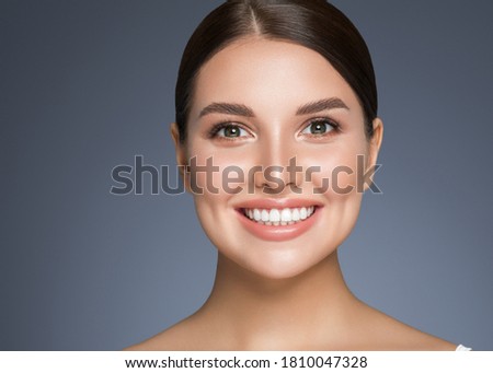 Beauty woman healthy teeth smile healthy beautiful skin model face skin care happy female Royalty-Free Stock Photo #1810047328