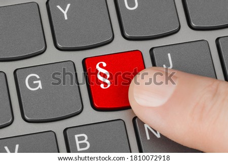 Computer keyboard with paragraph key - business background