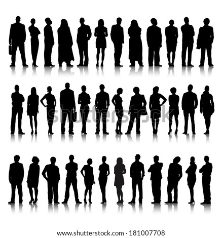 Collection of Standing Business People Vector Royalty-Free Stock Photo #181007708
