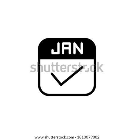 Schedule Icon in black flat glyph, filled style isolated on white background