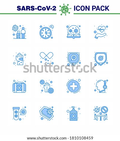 Coronavirus Awareness icon 16 Blue icons. icon included life; care; timer; beat; search viral coronavirus 2019-nov disease Vector Design Elements