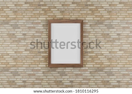 Blank photo frame on the wall